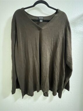 Avenue Men's V-Neck Brown Pullover Sweater 26/28 A1